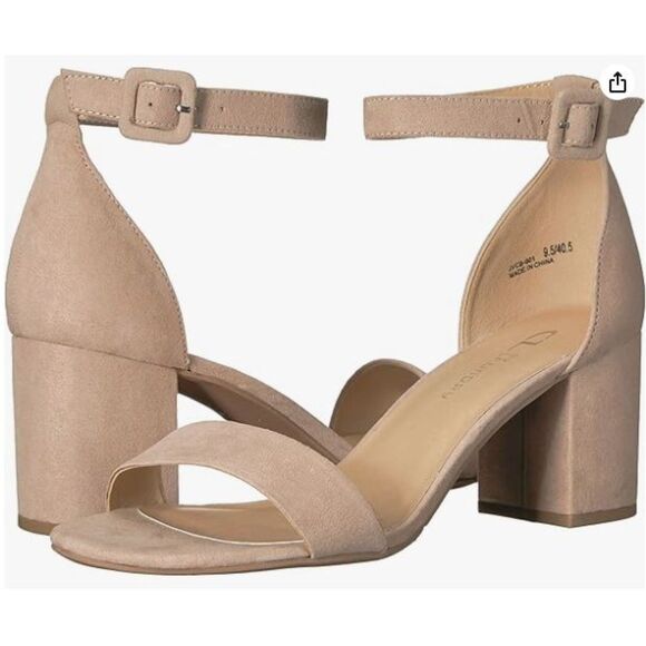 NEW Chinese Laundry New Jody Nude Ankle Strap Block Heel Sandals Size 8 - Picture 1 of 6